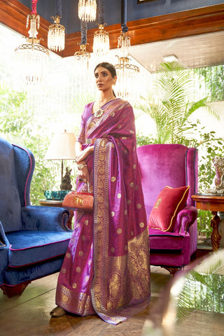 PURPLE KANJEEVARAM HANDLOOM SILK SAREE 