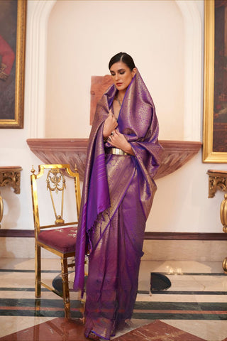 PURPLE KANJEEVARAM HANDLOOM SILK SAREE 