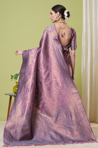 Purple Banarasi Silk Saree