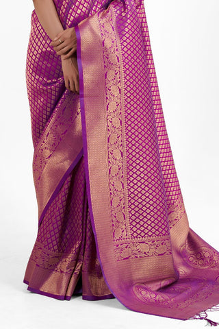 PURPLE KANJEEVARAM HANDLOOM SILK SAREE 