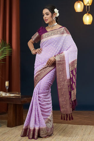 Purple Georgette Saree_Kumari Sarees