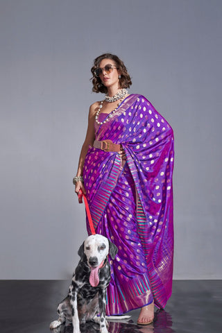 Pueple Handwoven Weaving Silk Saree