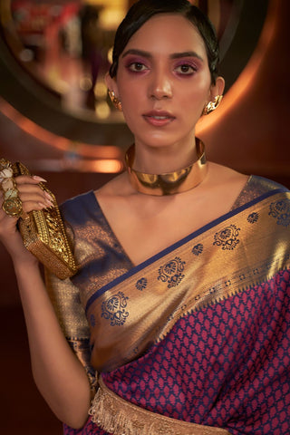 PURPLE KANJEEVARAM HANDLOOM SILK SAREE 