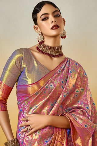 Purple Dharmavaram Silk Saree