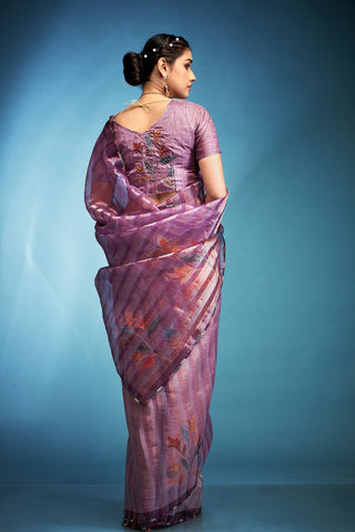 Purple Tissue Silk Saree_Kumari Sarees