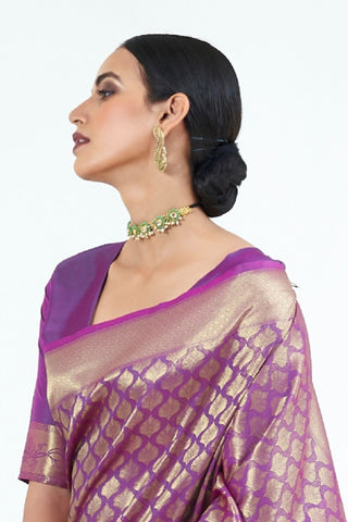 PURPLE KANJEEVARAM HANDLOOM SILK SAREE 