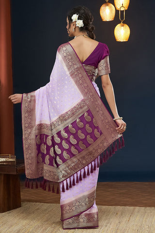 Purple Georgette Saree_Kumari Sarees