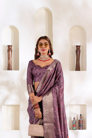 PURPLE SOFT DOLA SILK SAREE