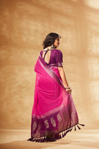 Purple Pure Georgette Saree_Kumari Sarees