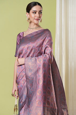 Purple Banarasi Silk Saree