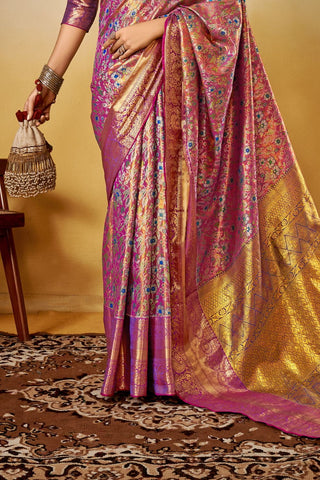 Purple Dharmavaram Silk Saree