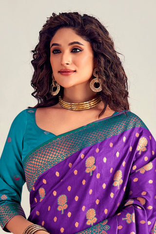 PURPLE SOFT SILK SAREE