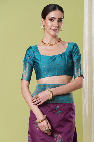 Purple Banarasi Silk Saree_Kumari Sarees