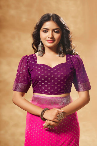 Purple Pure Georgette Saree_Kumari Sarees