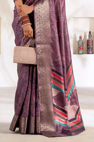 PURPLE SOFT DOLA SILK SAREE