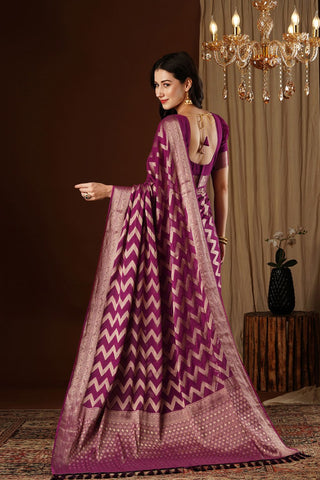 Purple Georgette Silk Saree_Kumari Sarees