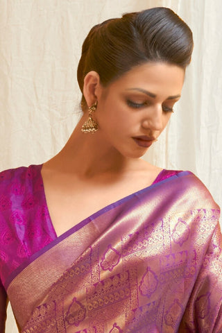 PURPLE KANJEEVARAM HANDLOOM SILK SAREE 