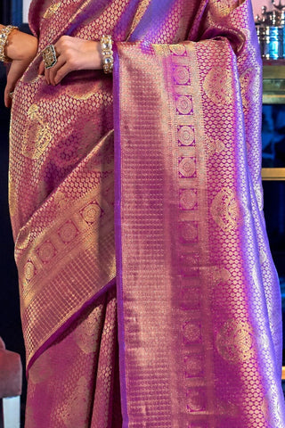 PURPLE KANJEEVARAM HANDLOOM SILK SAREE 