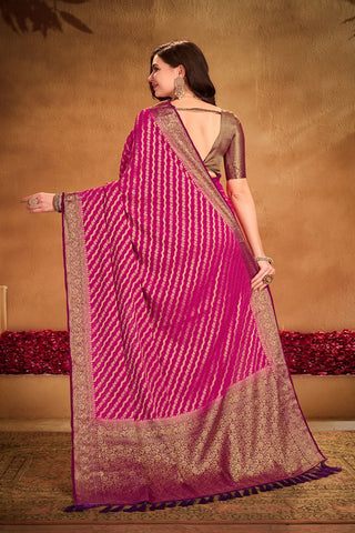 Purple Pure Georgette Silk Saree