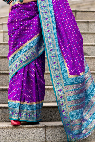 Purple Soft Banarasi Silk Saree