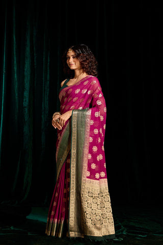 Purple Georgette Silk Saree_Kumari Sarees