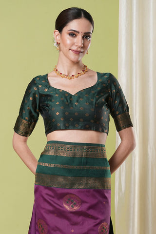 Purple Banarasi Silk Saree_Kumari Sarees