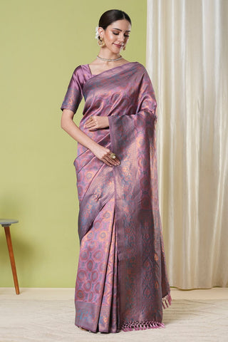 Purple Banarasi Silk Saree