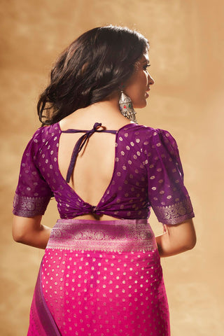 Purple Pure Georgette Saree_Kumari Sarees