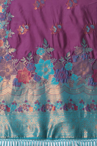 Purple Banarasi Silk Saree_Kumari Sarees