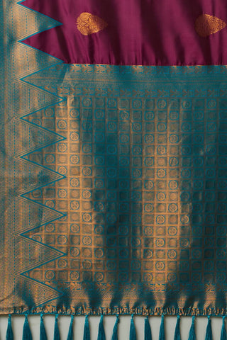 Purple Banarasi Silk Saree_Kumari Sarees