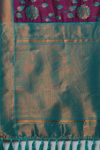 Purple Banarasi Silk Saree_Kumari Sarees