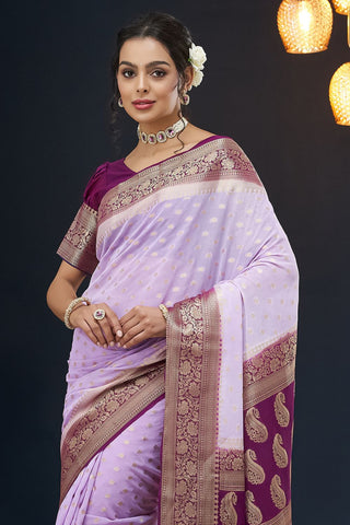 Purple Georgette Saree_Kumari Sarees