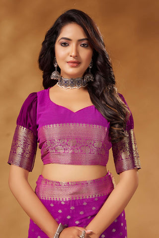 Purple Georgette Saree