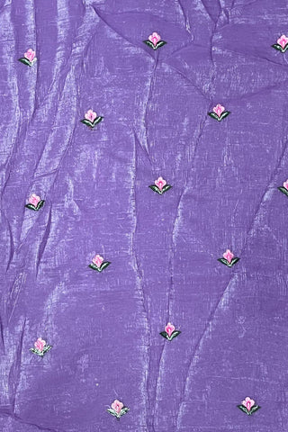 Purple Sequins Silk Embroidery Thread Work Saree_Kumari Sarees