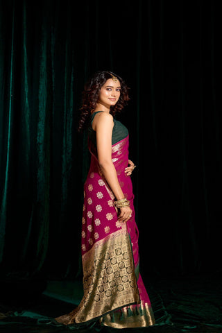 Purple Georgette Silk Saree_Kumari Sarees