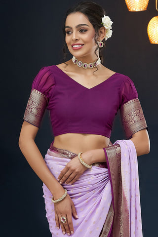 Purple Georgette Saree_Kumari Sarees