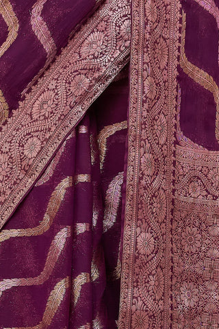 Purple Handloom Weaving Silk With Zari Saree_Kumari Sarees