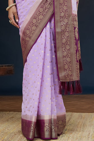 Purple Georgette Saree_Kumari Sarees