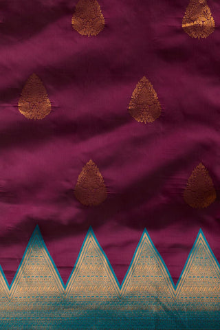 Purple Banarasi Silk Saree_Kumari Sarees