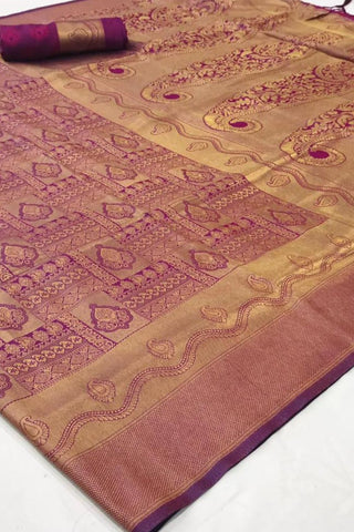 PURPLE KANJEEVARAM HANDLOOM SILK SAREE 