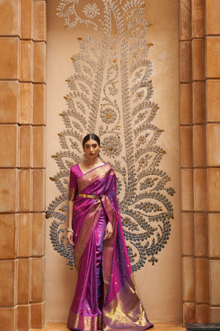 PURPLE KANJEEVARAM HANDLOOM SILK SAREE 