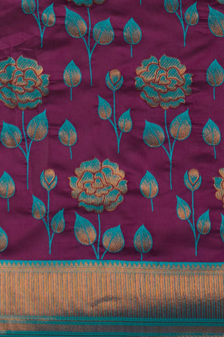 Purple Banarasi Silk Saree_Kumari Sarees