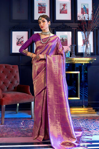 PURPLE KANJEEVARAM HANDLOOM SILK SAREE 