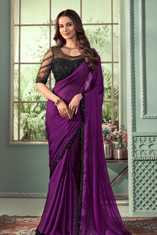 PURPLE GEORGETTE SAREE