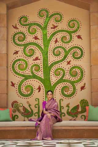 PURPLE KANJEEVARAM HANDLOOM SILK SAREE 