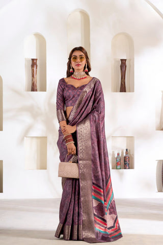 PURPLE SOFT DOLA SILK SAREE