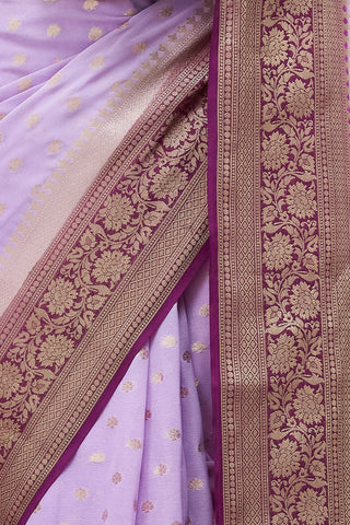 Purple Georgette Saree_Kumari Sarees