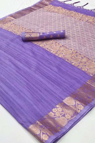 PURPLE GALA HANDLOOM WEAVING SILK SAREE