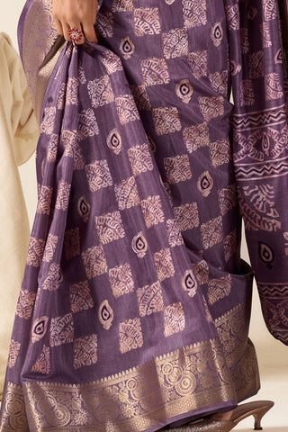 PURPLE SOFT DOLA SILK SAREE