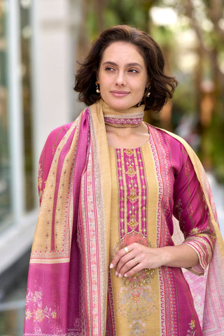 Purple Vatican Silk Blend With Embroidery Kurta Set_Kumari Sarees